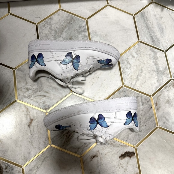 Nike Shoes Drip Creationz Air Force Custom Painted Butterfly